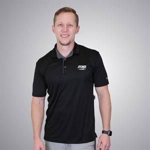 Storm Men's Mix Performance Polo Bowling Shirt Dri-Fit Black Graphite Grey 