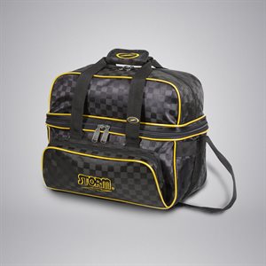 Storm 2 Ball Tote Bowling Bag w/ shoe pocket Plaid Grey & Storm Keychain 